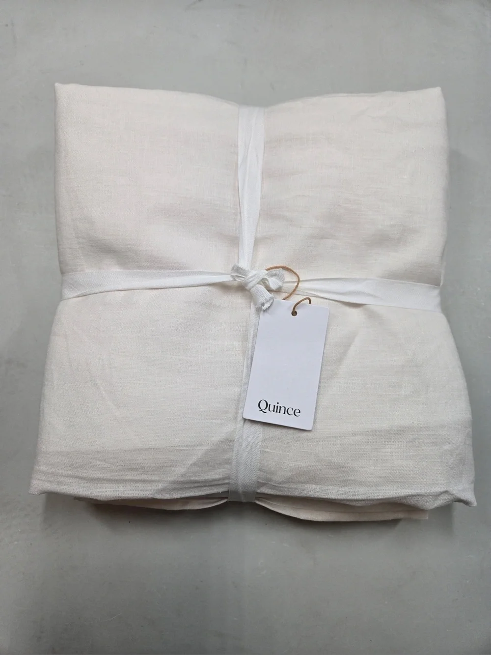 NWT QUINCE Set Of 2 48x96 European Linen Curtains Cream 0458
